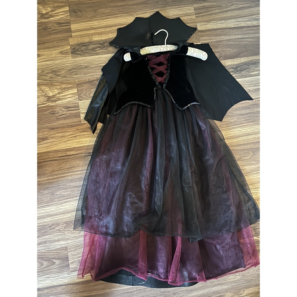 Girls Halloween Custume Vampire Darling Velver Sequin Tulle Gown Girls Size‎ Med